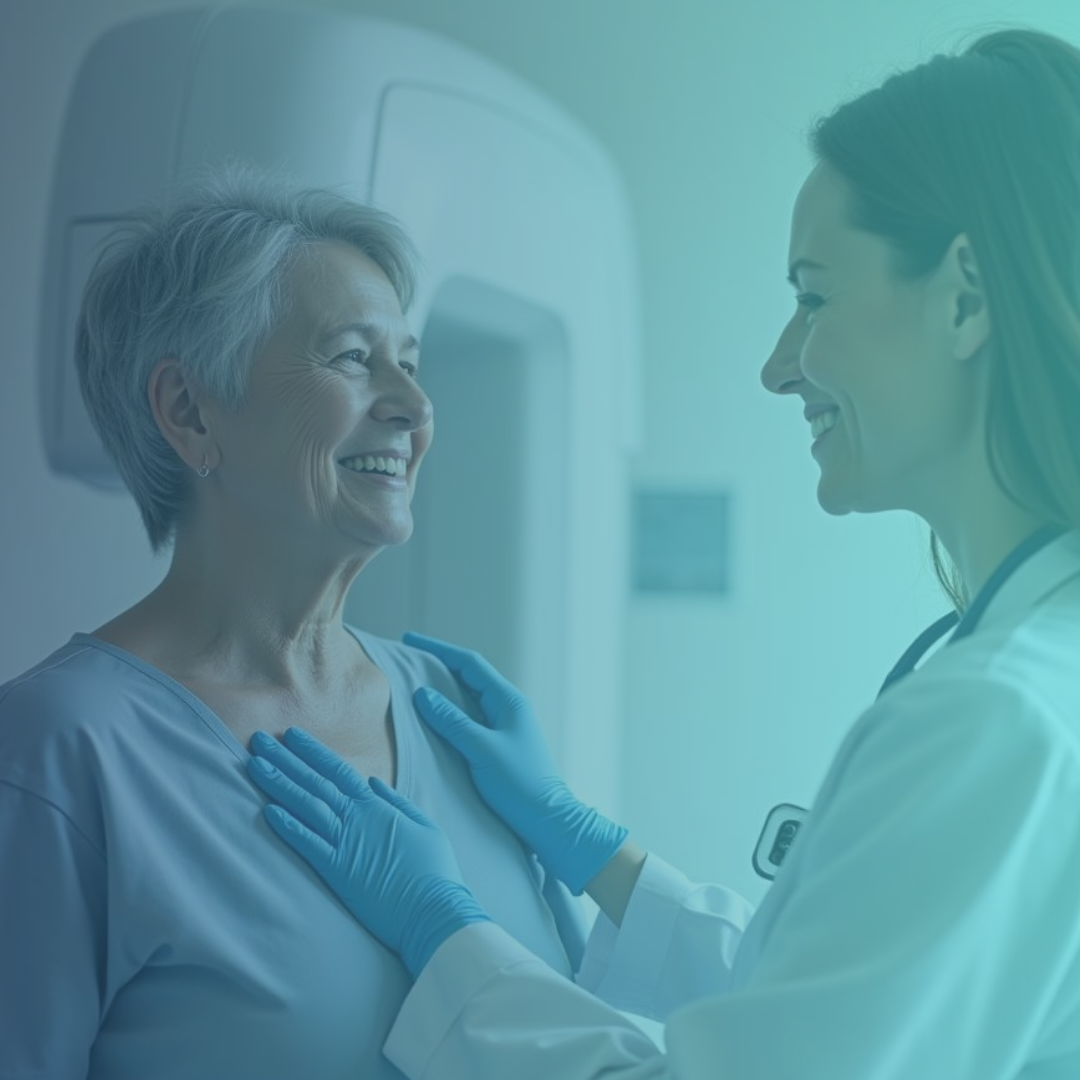 a doctor and patient smiling